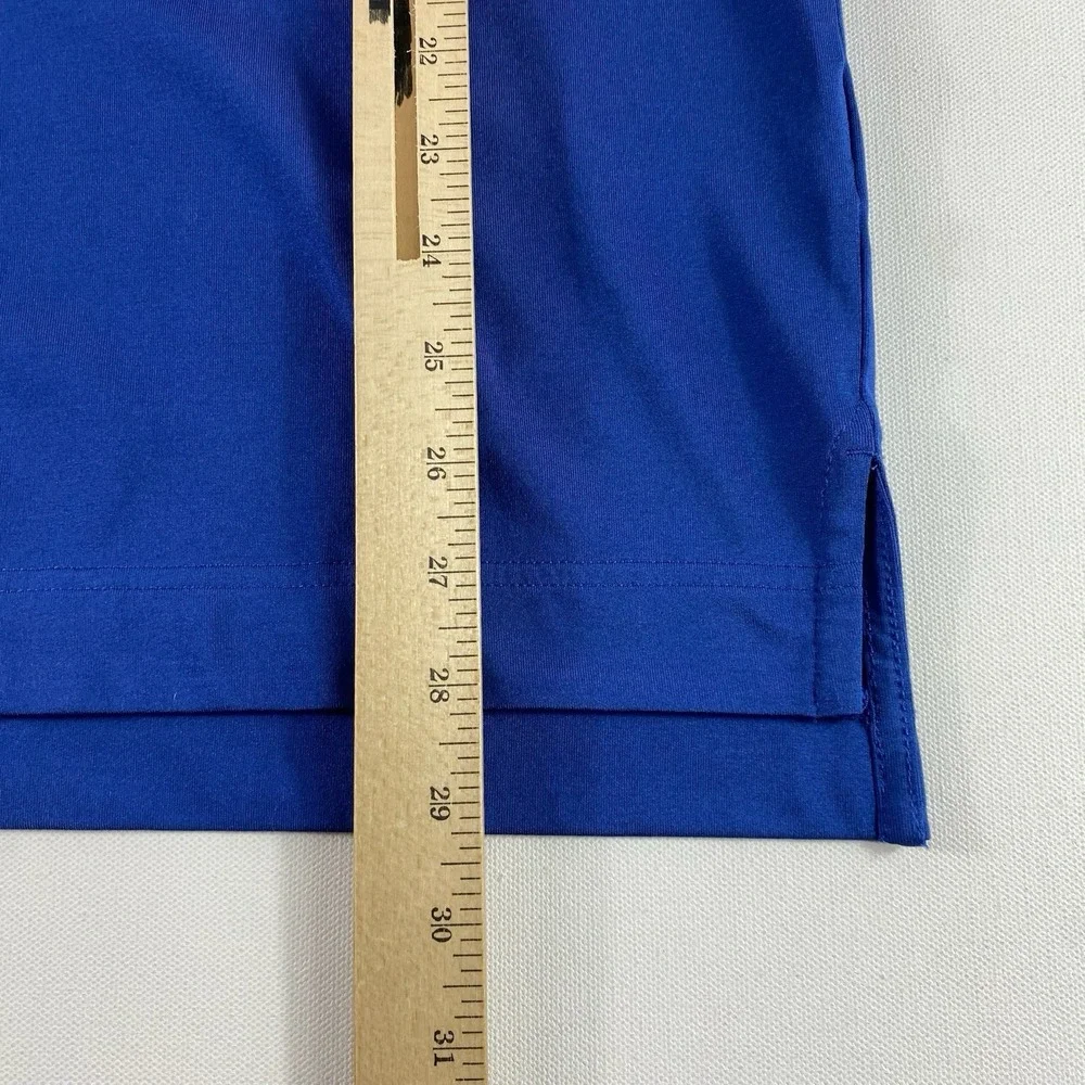 FootJoy Polo‎ Shirt Mens Medium Blue Golf Performance Orange Stripe Short Sleeve